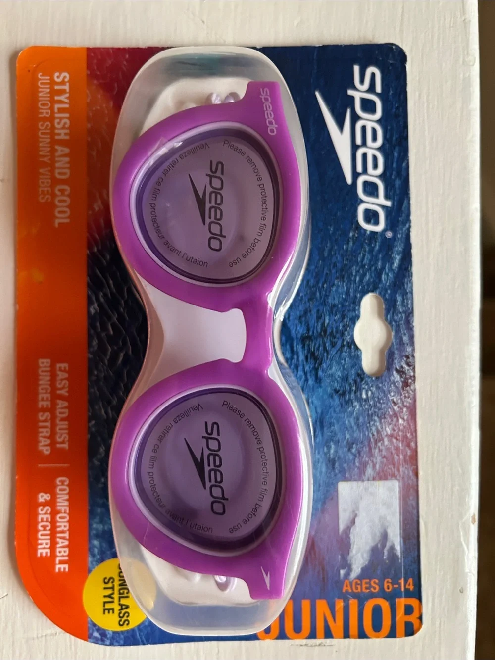 Speedo Purple and White Junior Swim Goggles